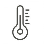 Temperature icon vector. Line thermometer symbol. Temperature icon vector. Line thermometer symbol.